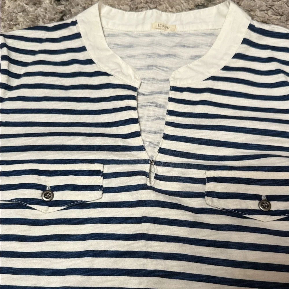 JCrew XS/S Striped Navy and White Shirt